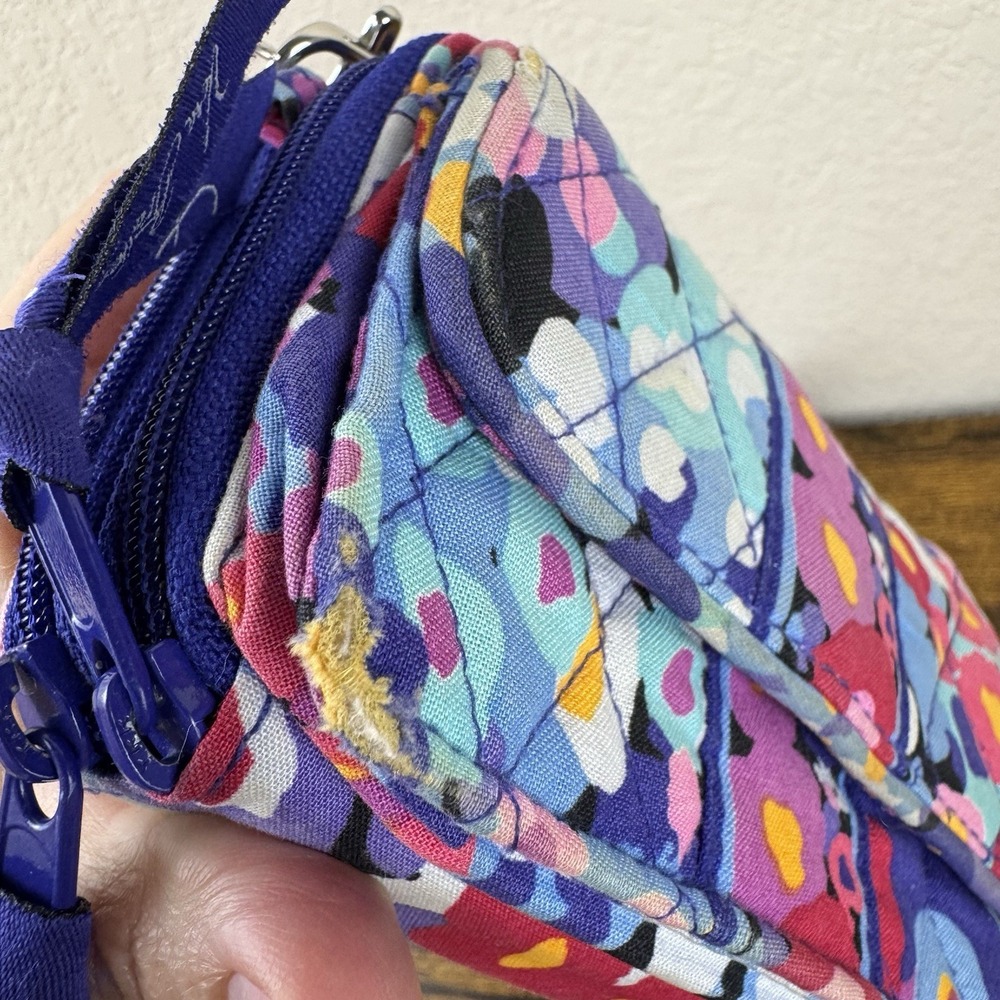 Vera Bradley Wallet Crossbody Set‎ Women Floral Quilted Zip Around Purple x2 - Picture 5 of 16